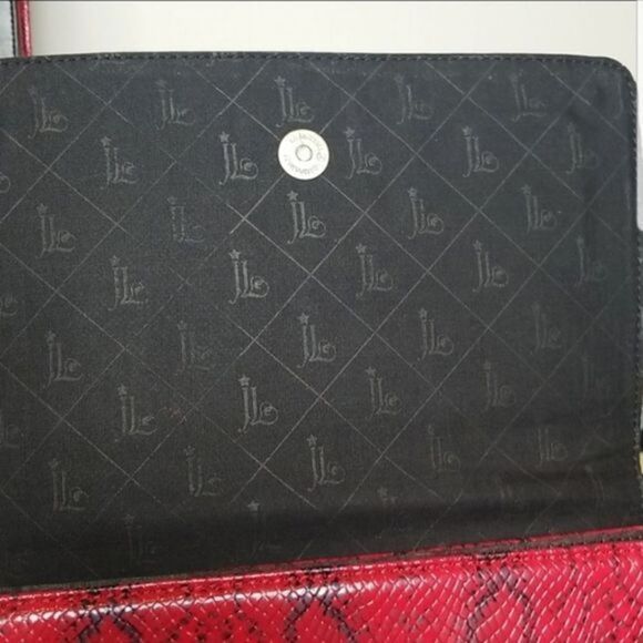 JL Womens Red & Black Snakeskin Embosse Medium Crossbody Bag - New - Picture 10 of 12